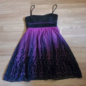 Purple and black short dress